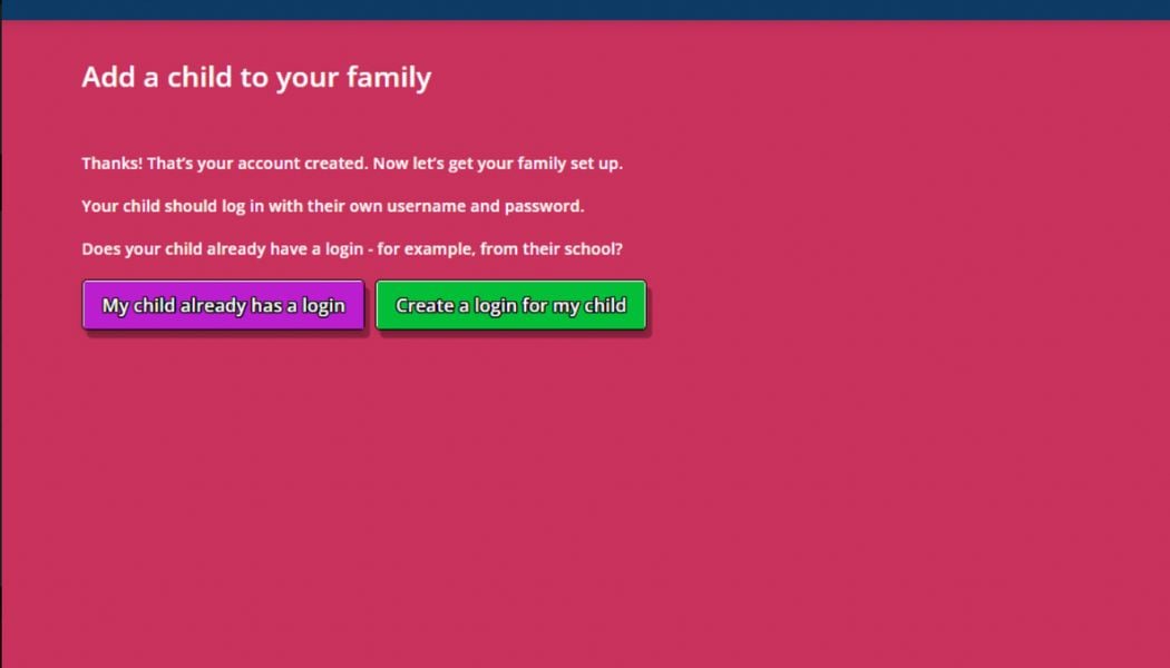 How do I set up a family account on the website?
